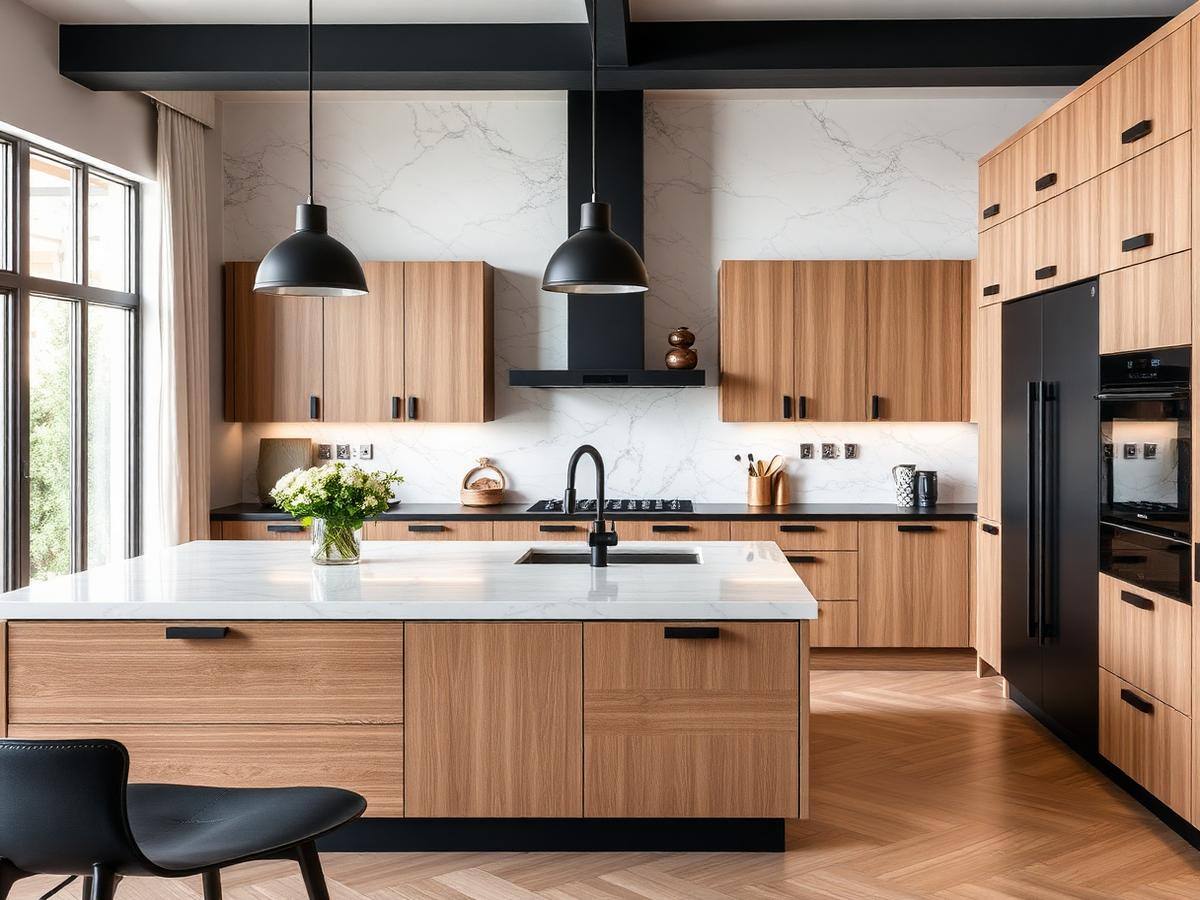 Modern Wood & Stone Kitchen